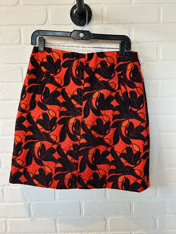 Double-sided Wear Skirt Mini & Short By Ann Taylor In Orange, Size: 6