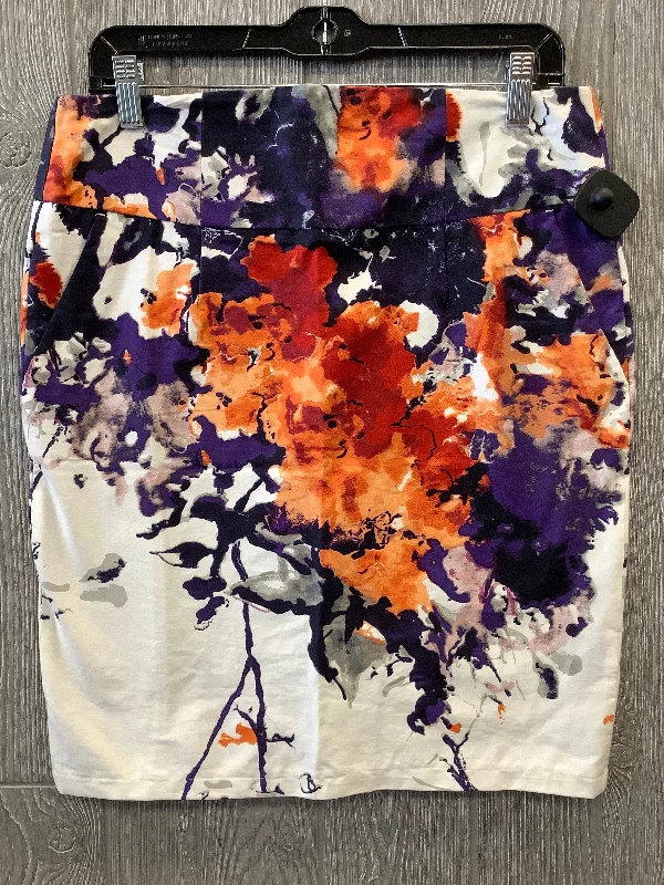 French Style Skirt Midi By Premise In Floral Print, Size: 10