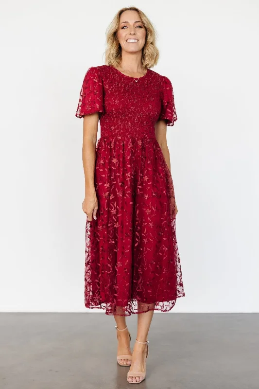 Denim Design Cara Embroidered Midi Dress | Ruby