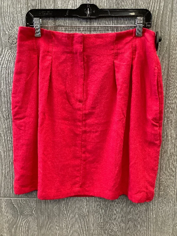 Elegant And Charming Skirt Midi By Ann Taylor In Red, Size: 10