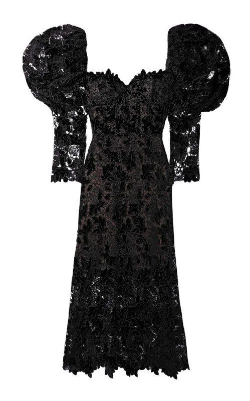Luxury And Elegant Guipure Lace Midi dress