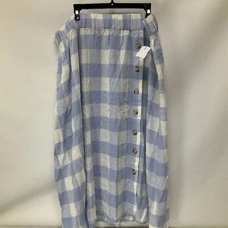 Diamond Series Skirt Maxi By Madewell In Blue & White, Size: 2x