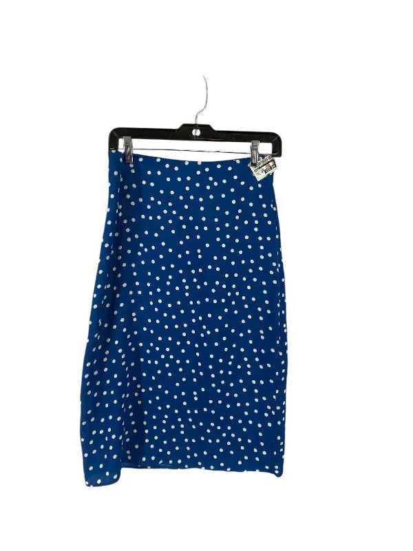 Simple And Comfortable Skirt Midi By Gilli In Blue & White, Size: S