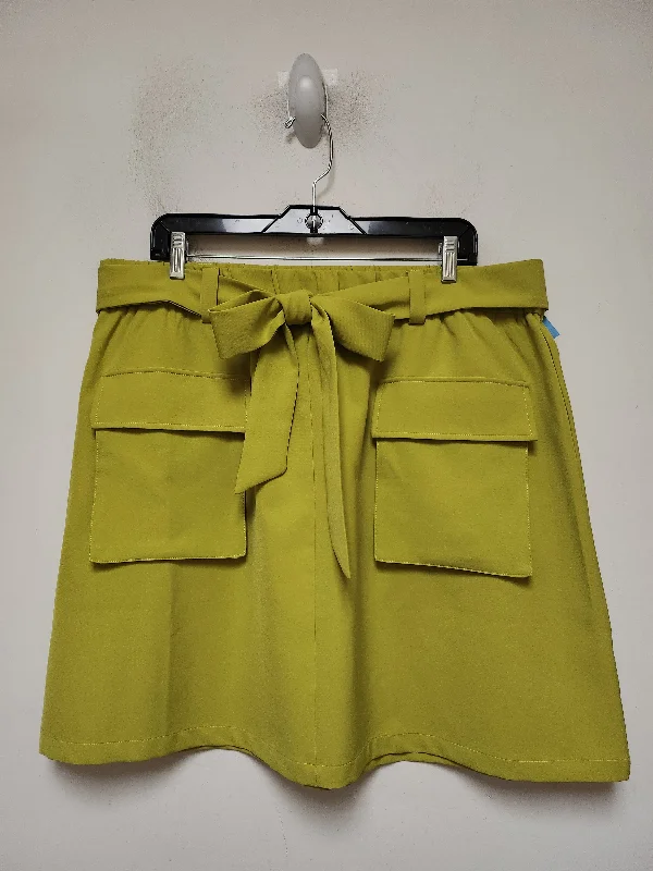 Exclusive Customization Skirt Mini & Short By Eloquii In Chartreuse, Size: 18