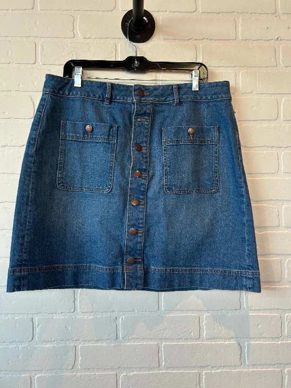 Carefree Skirt Mini & Short By Loft In Blue Denim, Size: 14