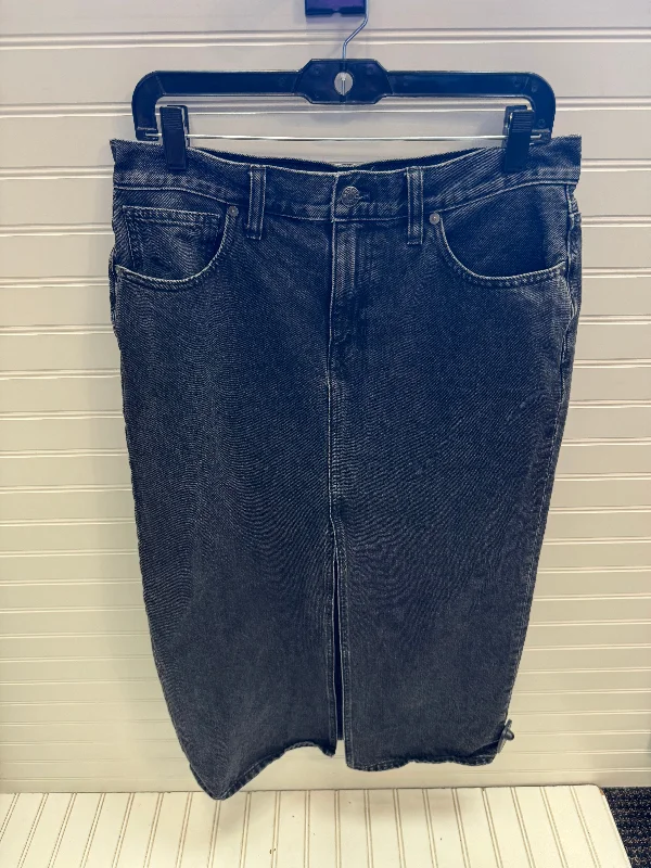 Warm Atmosphere Skirt Midi By Madewell In Black Denim, Size: 6