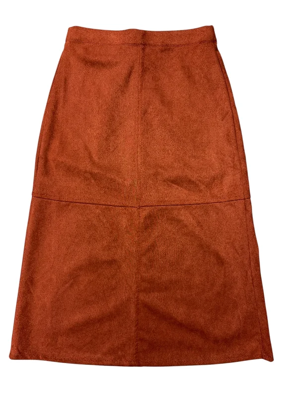 Noble And Elegant Skirt Midi By Max Studio In Orange, Size: 4