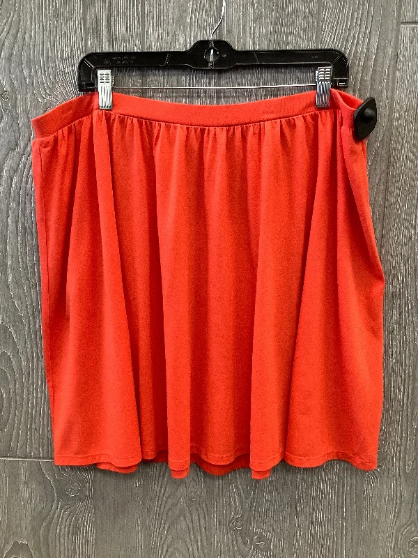 High Street Style Skirt Midi By Old Navy In Orange, Size: 14