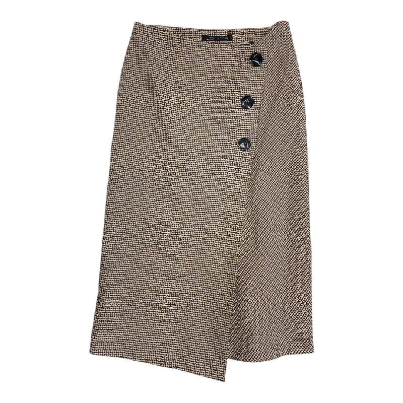 Modern City Skirt Midi By Zara In Plaid Pattern, Size: M