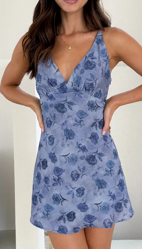 Modern City Halina Mini Dress - Blue Rose