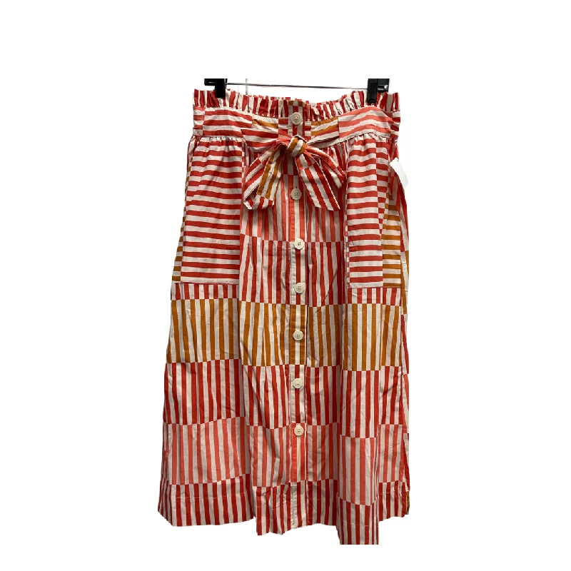 Playful Style Skirt Midi By Who What Wear In Orange, Size: L