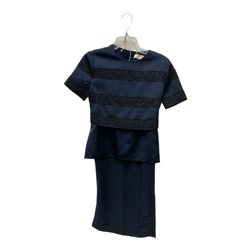 Elegant Tailoring Skirt Set 2pc By Keepsake In Navy, Size: Xs