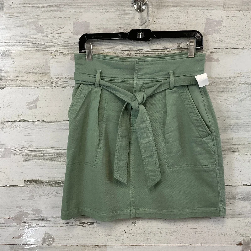 Simple Style Skirt Mini & Short By Loft In Green Denim, Size: Xs