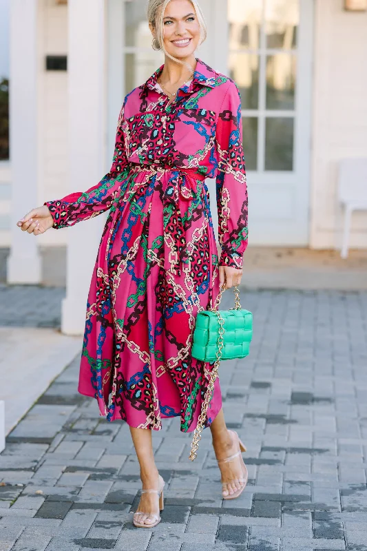 Classic Watch You Move Pink Midi Dress