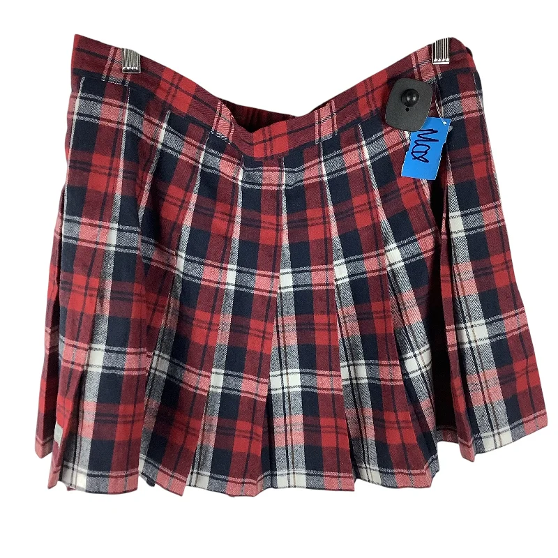 Personalized Clothing Skirt Mini & Short By Simply Southern In Plaid Pattern, Size: Xl