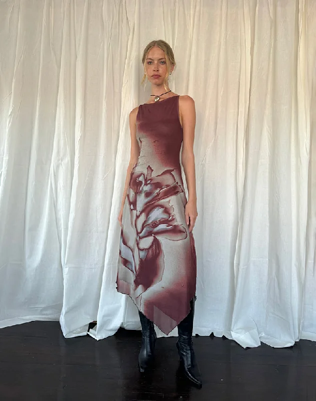 Fashion Must-have Aysun Midi Dress in Lumen Mesh Brown