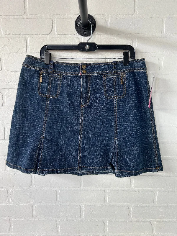 Youthful Street Fashion Skirt Mini & Short By Bandolino In Blue Denim, Size: 16
