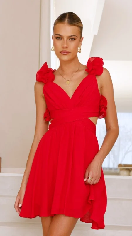 Comfortable Design Galilhai Mini Dress - Red