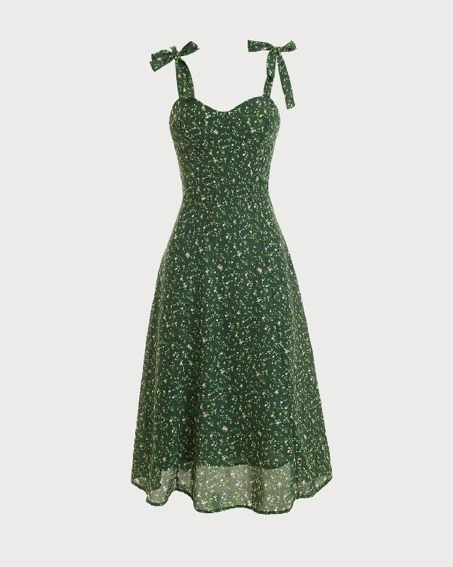 Advanced Customization The Floral Tie Straps Midi Dress