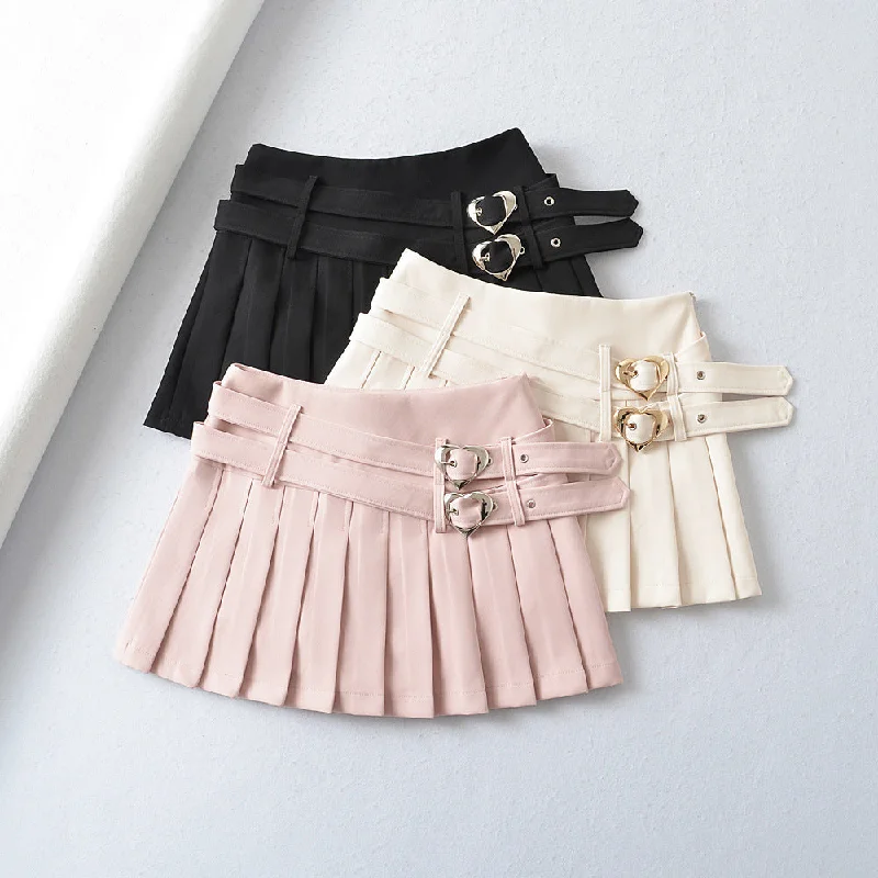Comfortable And Cold-proof Women's Double Waist Heart Buckle Skirt