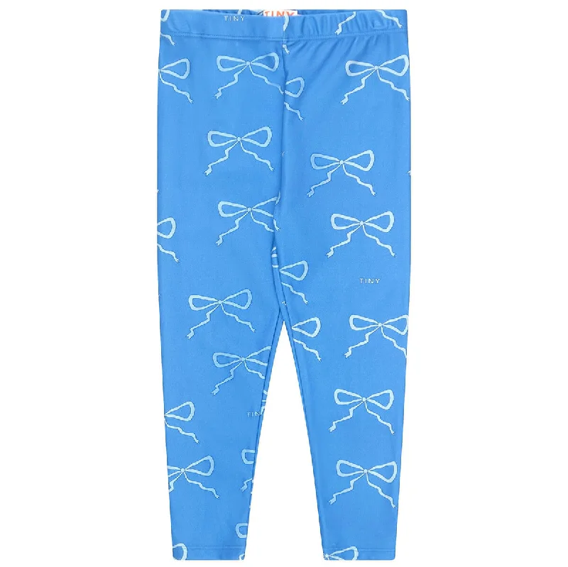 Wearable At Home Or Out Bow Lycra Pant in Blue by Tinycottons