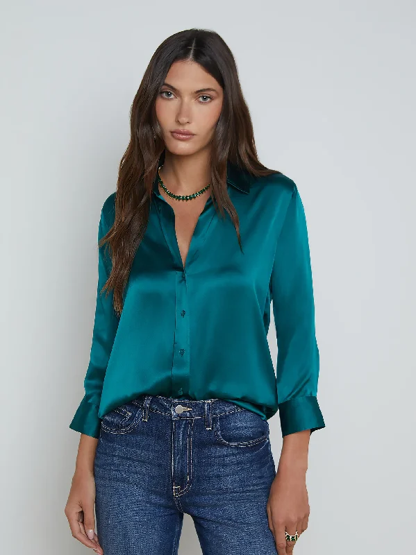 Sports Design 40126CLWot L'AGENCE Dani Silk Blouse