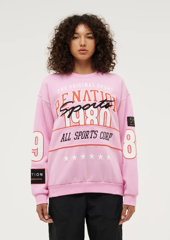 French Retro SUMMER LEAGUE SWEAT IN PRISM PINK