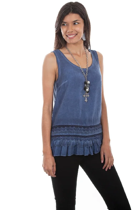 Elegant And Casual Scully Womens Indigo Rayon Scoop Neck S/L Tunic