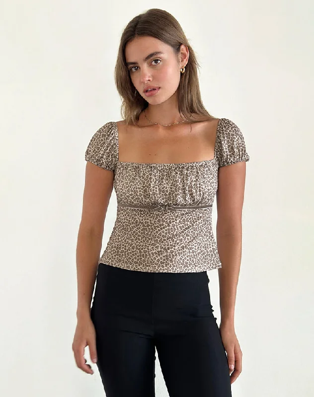 Sports Design Jarji Blouse in Dainty Leopard Light Brown