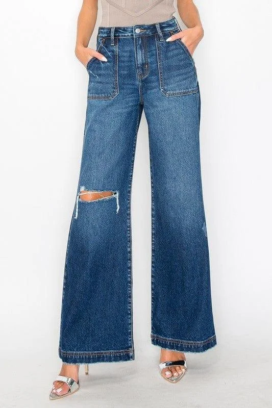 Luxury Temperament ULTRA HIGH RISE RELAXED FLARE JEANS