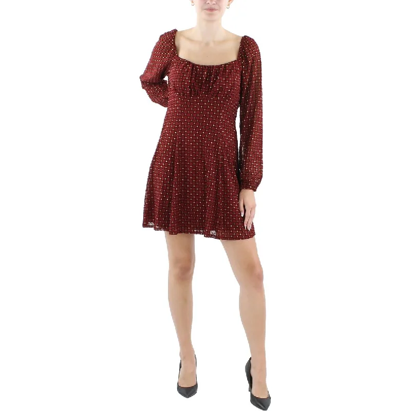 Simple And Comfortable As U Wish Womens Juniors Glitter Short Mini Dress