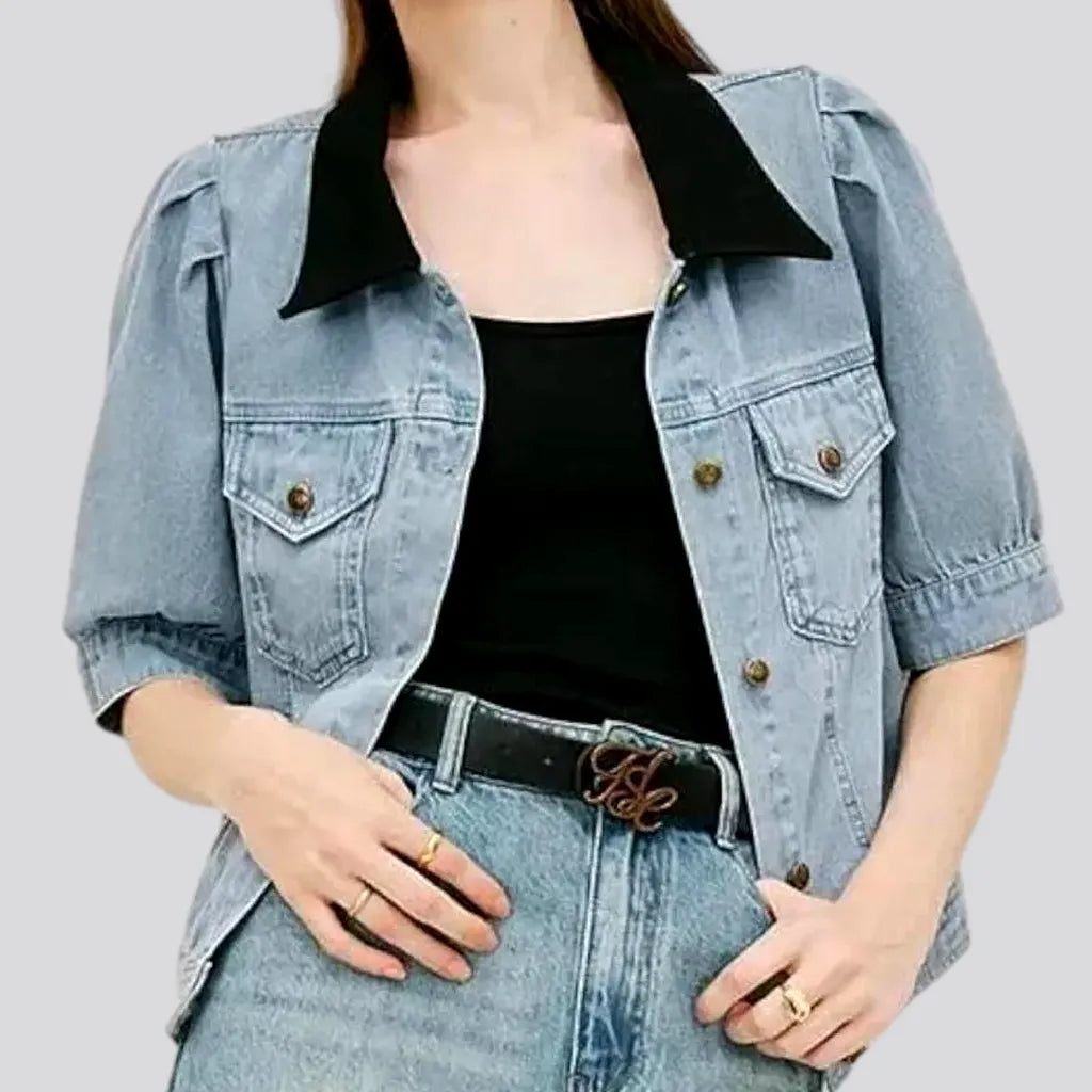 Simple Solid Color Light oversized casual women's denim jacket