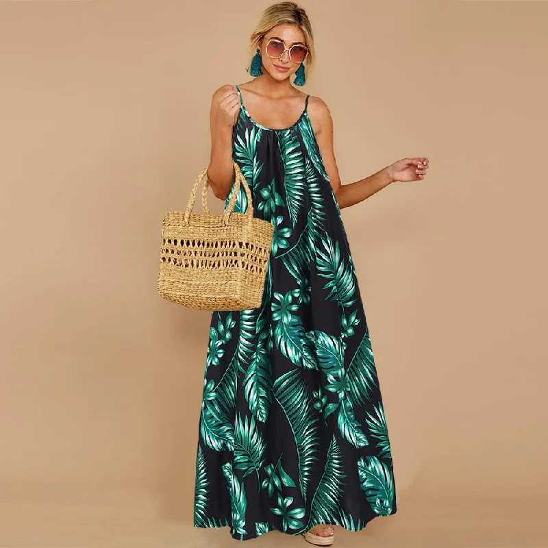 French Style Summer Sleeveless Boho Long Maxi Dresses