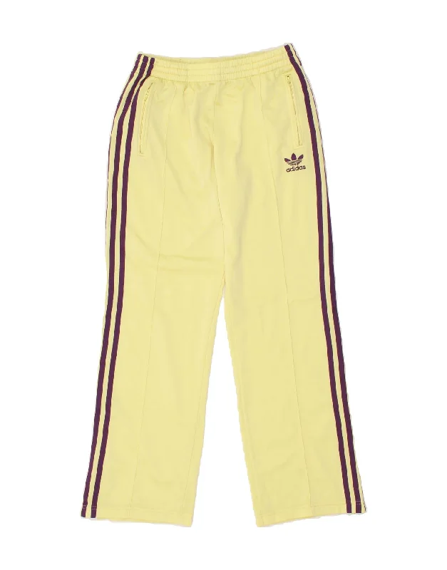 Celebrity Must-have ADIDAS Womens Tracksuit Trousers EU 38 Medium  Yellow Polyester