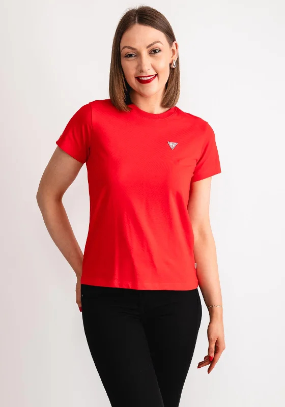 Unique Design Guess Womens Mini Triangle T-Shirt, Red