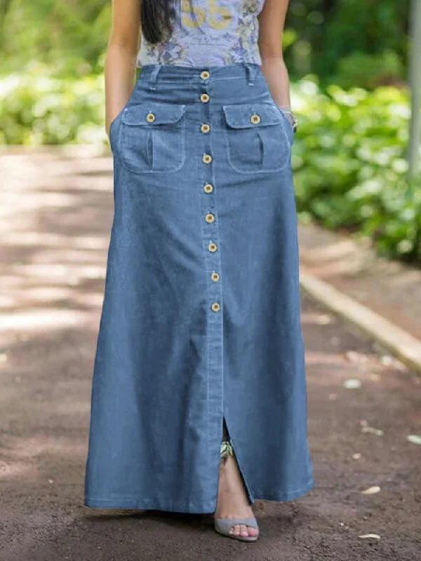 Warm And Comfortable Women Denim Maxi Skirt Vintage Skirts Casual Solid Skirt Oversized Warm And Comfortable Women Denim Maxi Skirt Vintage Skirts Casual Solid Skirt Oversized