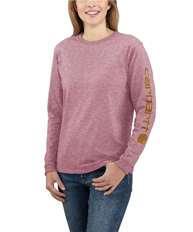 Urban Sense Carhartt Women's Signature Sleeve Logo Long Sleeve T-shirt - Foxglove Heather Urban Sense Carhartt Women's Signature Sleeve Logo Long Sleeve T-shirt - Foxglove Heather