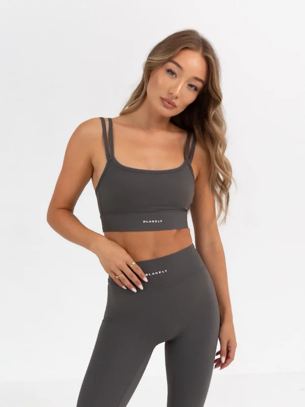 Lively And Youthful Ultimate Double Strap Bra - Charcoal