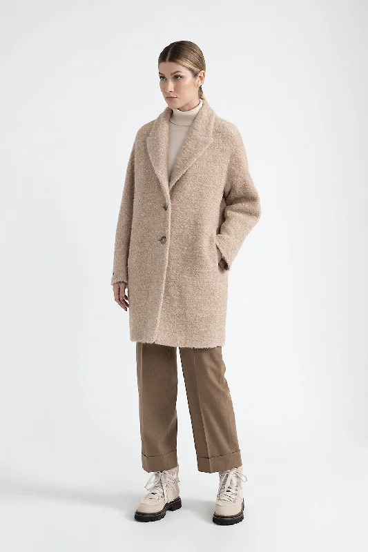 Denim Design Bouclé wool and alpaca coat