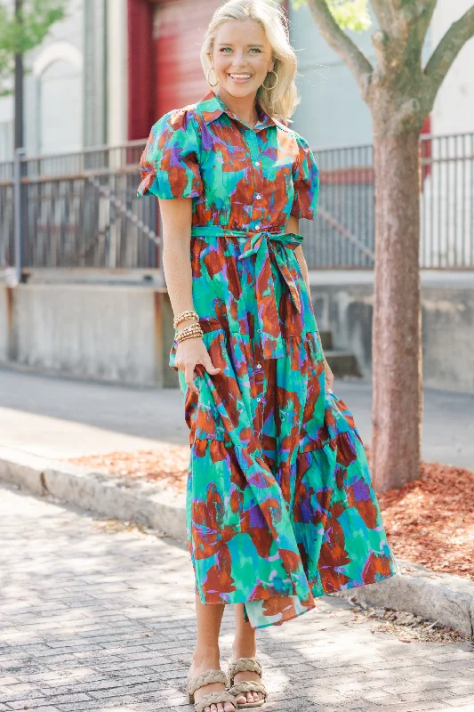 Exclusive Customization It's Your Choice Brown Abstract Maxi Dress