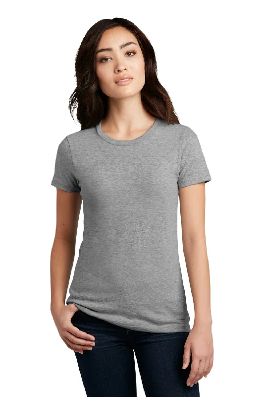 Comfortable And Versatile District Womens Perfect Blend Short Sleeve Crewneck T-Shirt - Heather Light Grey Comfortable And Versatile District Womens Perfect Blend Short Sleeve Crewneck T-Shirt - Heather Light Grey