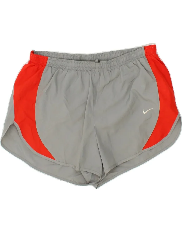 Fashion Style NIKE Womens Dri Fit Sport Shorts UK 8 Small  Grey Colourblock Polyester