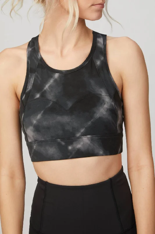 High Street Style Bassett Bra In Black Tie Dye