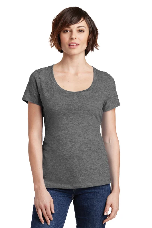 Fashion Style District Womens Perfect Weight Short Sleeve Scoop Neck T-Shirt - Heather Nickel Grey - Closeout Fashion Style District Womens Perfect Weight Short Sleeve Scoop Neck T-Shirt - Heather Nickel Grey - Closeout