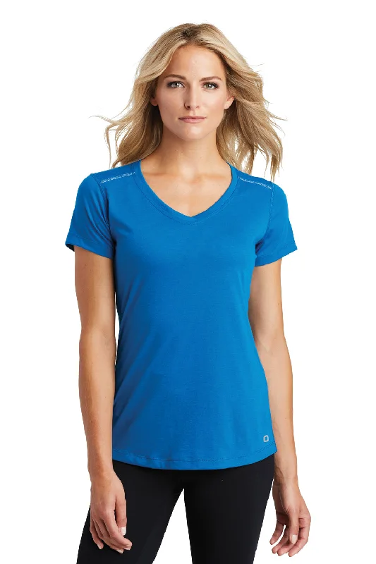 Elegant And Charming Ogio Womens Endurance Peak Jersey Moisture Wicking Short Sleeve V-Neck T-Shirt - Bolt Blue - Closeout Elegant And Charming Ogio Womens Endurance Peak Jersey Moisture Wicking Short Sleeve V-Neck T-Shirt - Bolt Blue - Closeout