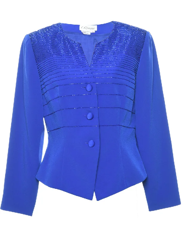 Versatile Items Blue 1980s Sparkly Jacket - M