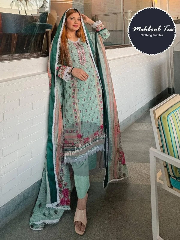 Slim Fit 1318 A Designer Embroidered and Printed Semi Lawn Cotton Pakistani Suit
