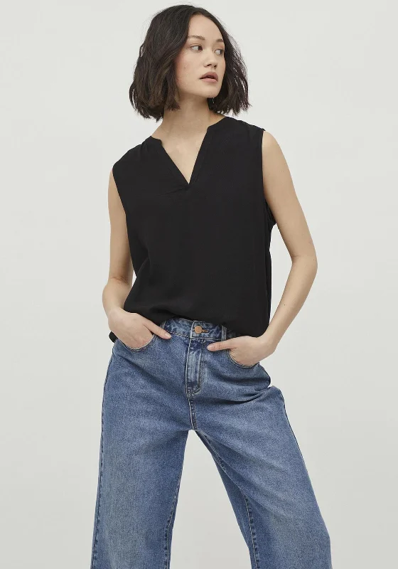 Elegant And Casual Vila Roma Sleeveless Top, Black