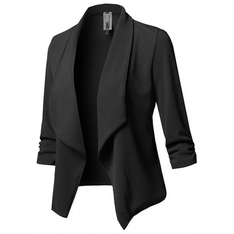 Autumn Selection Women Black Blazers Cardigan Coat 2019 Long Sleeve Women Blazers and Jackets Ruched Asymmetrical Casual Business Suit Outwear Autumn Selection Women Black Blazers Cardigan Coat 2019 Long Sleeve Women Blazers and Jackets Ruched Asymmetrical Casual Business Suit Outwear