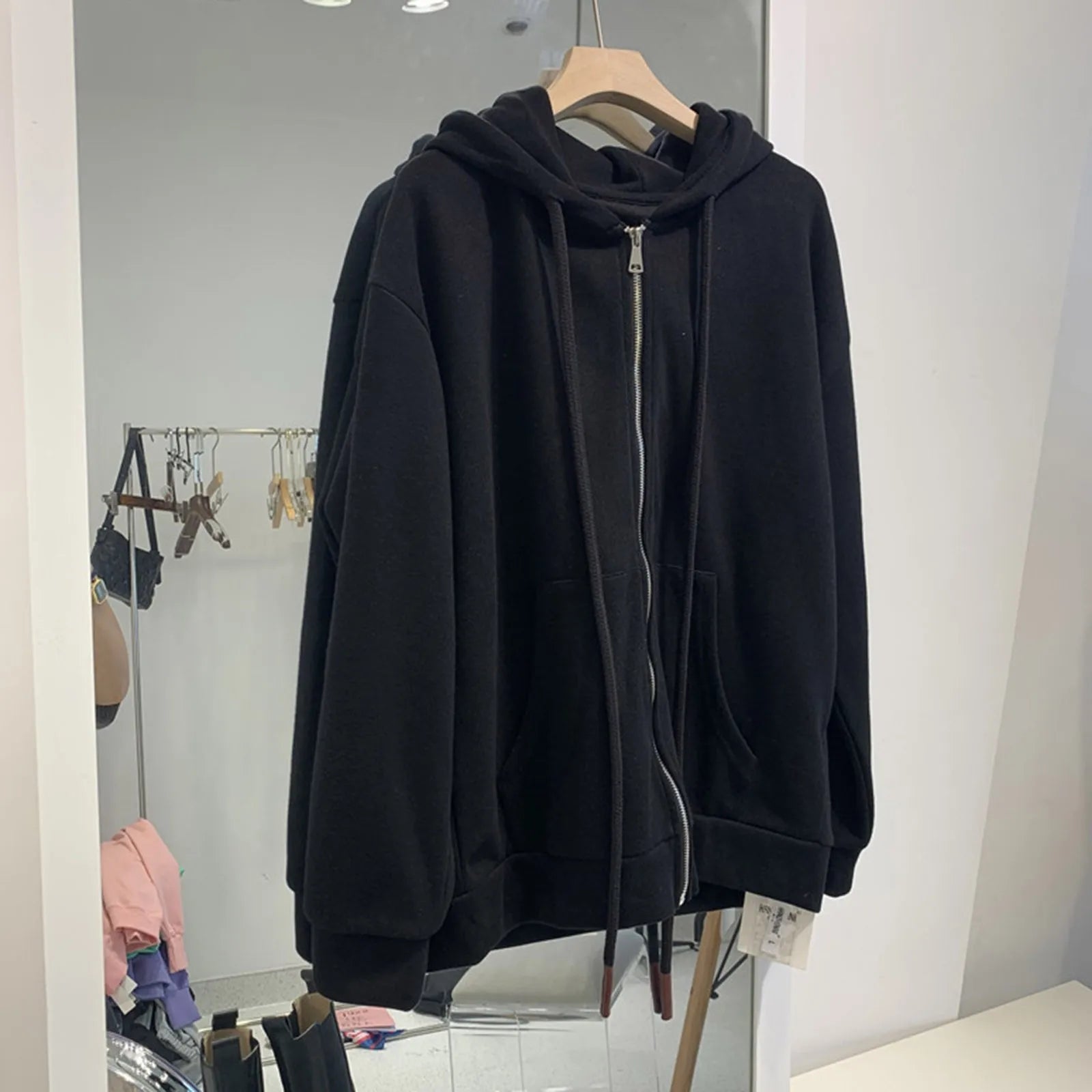 Girl Style Y2k Zip Up Hoodies Long Sleeve Purple Oversized Jackets Hoodie Drawstring Harajuku Black Grunge Loose Sweatshirt Girl Style Y2k Zip Up Hoodies Long Sleeve Purple Oversized Jackets Hoodie Drawstring Harajuku Black Grunge Loose Sweatshirt